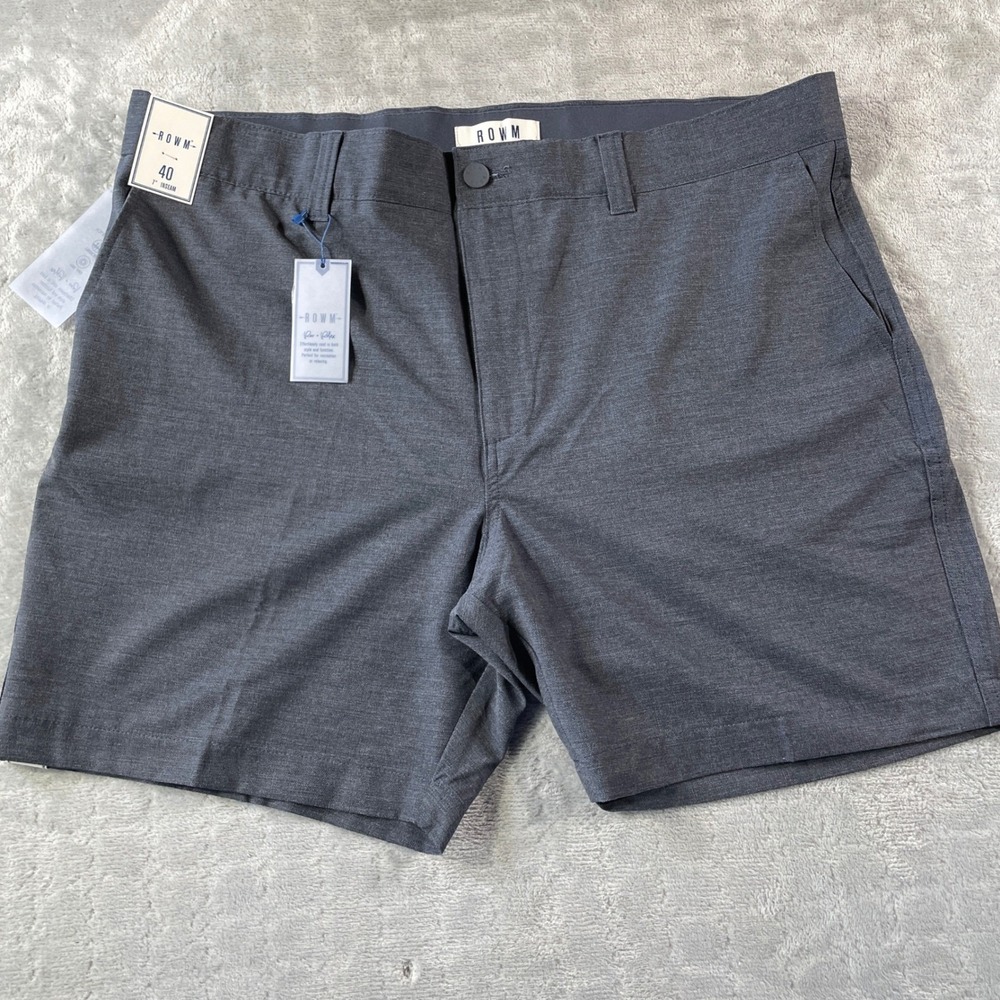 ROWM Shorts Mens 40 Gray 4 Way Stretch 7" Golf Light‎ Performance Summer Beach